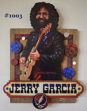 Load image into Gallery viewer, Jerry Garcia 3D portrait on wood / 1960's Rock and Roll art / Jerry Garcia art / classic rock painting / rock music portrait / Jerry Garcia print / classic rock art / 1960s music art / The Grateful Dead art / The Grateful Dead painting / The Grateful Dead print / Deadhead art / Jessie Buddell / Primalscenes.com / Primal Scenes