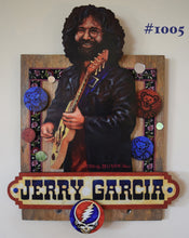 Load image into Gallery viewer, Jerry Garcia 3D portrait on wood / 1960's Rock and Roll art / Jerry Garcia art / classic rock painting / rock music portrait / Jerry Garcia print / classic rock art / 1960s music art / The Grateful Dead art / The Grateful Dead painting / The Grateful Dead print / Deadhead art / Jessie Buddell / Primalscenes.com / Primal Scenes