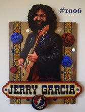 Load image into Gallery viewer, Jerry Garcia 3D portrait on wood / 1960's Rock and Roll art / Jerry Garcia art / classic rock painting / rock music portrait / Jerry Garcia print / classic rock art / 1960s music art / The Grateful Dead art / The Grateful Dead painting / The Grateful Dead print / Deadhead art / Jessie Buddell / Primalscenes.com / Primal Scenes