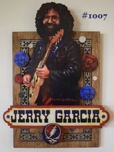 Load image into Gallery viewer, Jerry Garcia 3D portrait on wood / 1960's Rock and Roll art / Jerry Garcia art / classic rock painting / rock music portrait / Jerry Garcia print / classic rock art / 1960s music art / The Grateful Dead art / The Grateful Dead painting / The Grateful Dead print / Deadhead art / Jessie Buddell / Primalscenes.com / Primal Scenes