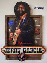 Load image into Gallery viewer, Jerry Garcia 3D portrait on wood / 1960's Rock and Roll art / Jerry Garcia art / classic rock painting / rock music portrait / Jerry Garcia print / classic rock art / 1960s music art / The Grateful Dead art / The Grateful Dead painting / The Grateful Dead print / Deadhead art / Jessie Buddell / Primalscenes.com / Primal Scenes