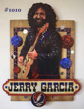 Load image into Gallery viewer, Jerry Garcia 3D portrait on wood / 1960's Rock and Roll art / Jerry Garcia art / classic rock painting / rock music portrait / Jerry Garcia print / classic rock art / 1960s music art / The Grateful Dead art / The Grateful Dead painting / The Grateful Dead print / Deadhead art / Jessie Buddell / Primalscenes.com / Primal Scenes