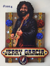 Load image into Gallery viewer, Jerry Garcia 3D portrait on wood / 1960's Rock and Roll art / Jerry Garcia art / classic rock painting / rock music portrait / Jerry Garcia print / classic rock art / 1960s music art / The Grateful Dead art / The Grateful Dead painting / The Grateful Dead print / Deadhead art / Jessie Buddell / Primalscenes.com / Primal Scenes