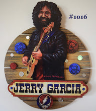 Load image into Gallery viewer, Jerry Garcia 3D portrait on wood / 1960's Rock and Roll art / Jerry Garcia art / classic rock painting / rock music portrait / Jerry Garcia print / classic rock art / 1960s music art / The Grateful Dead art / The Grateful Dead painting / The Grateful Dead print / Deadhead art / Jessie Buddell / Primalscenes.com / Primal Scenes