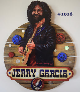 Jerry Garcia 3D portrait on wood / 1960's Rock and Roll art / Jerry Garcia art / classic rock painting / rock music portrait / Jerry Garcia print / classic rock art / 1960s music art / The Grateful Dead art / The Grateful Dead painting / The Grateful Dead print / Deadhead art / Jessie Buddell / Primalscenes.com / Primal Scenes