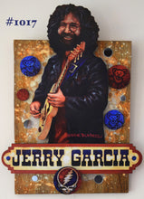 Load image into Gallery viewer, Jerry Garcia 3D portrait on wood / 1960's Rock and Roll art / Jerry Garcia art / classic rock painting / rock music portrait / Jerry Garcia print / classic rock art / 1960s music art / The Grateful Dead art / The Grateful Dead painting / The Grateful Dead print / Deadhead art / Jessie Buddell / Primalscenes.com / Primal Scenes