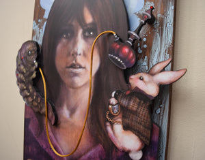 Grace Slick 3D portrait on wood / 1960's Rock and Roll art / Jefferson Airplane / Classic Rock painting / rock music portrait / Grace Slick print / classic rock art / 1960s music art /  Jessie Buddell / Primalscenes.com / Primal Scenes
