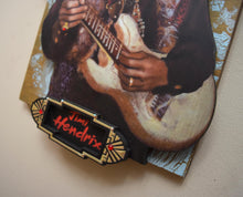 Load image into Gallery viewer, Jimi Hendrix 3D portrait on wood / 1960's Rock and Roll art / Jimi Hendrix art / Classic Rock painting / rock music portrait / Jimi Hendrix print / classic rock art / 1960s music art /Jessie Buddell / Primalscenes.com / Primal Scenes