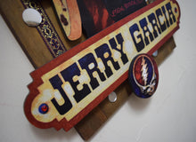 Load image into Gallery viewer, Jerry Garcia 3D portrait on wood / 1960's Rock and Roll art / Jerry Garcia art / classic rock painting / rock music portrait / Jerry Garcia print / classic rock art / 1960s music art / The Grateful Dead art / The Grateful Dead painting / The Grateful Dead print / Deadhead art / Jessie Buddell / Primalscenes.com / Primal Scenes