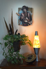 Load image into Gallery viewer, Jimi Hendrix 3D portrait on wood / 1960's Rock and Roll art / Jimi Hendrix art / Classic Rock painting / rock music portrait / Jimi Hendrix print / classic rock art / 1960s music art / Jessie Buddell / Primalscenes.com / Primal Scenes