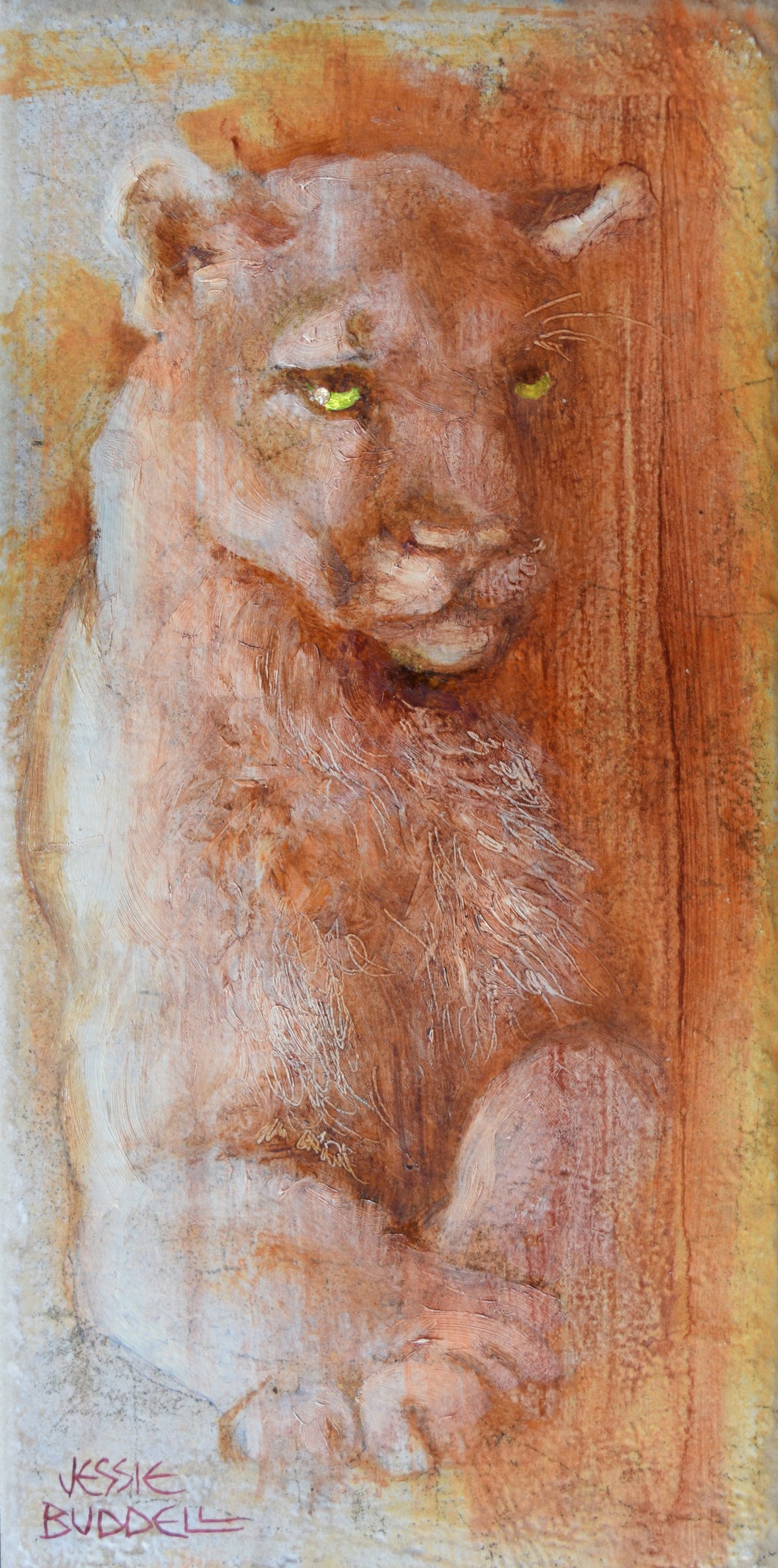 Cougar - Acrylic on Tile