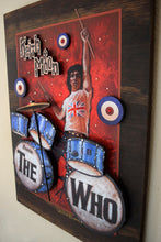 Load image into Gallery viewer, KEITH MOON 3D LARGE portrait on wood