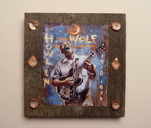 Load image into Gallery viewer, Howlin' Wolf portrait on wood / Howlin' Wolf art / Howlin' Wolf portrait / Howlin' Wolf painting / the Blues painting / the Blues portrait / the Blues art / Blues art / Blues painting / Blues music art / painting on wood / Blues music / Blues prints / Blues musicians / Blues musicans art / Jessie Buddell / Primalscenes.com / Primal Scenes