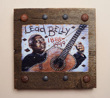 Load image into Gallery viewer, Leadbelly portrait on wood / Leadbelly art / Leadbelly portrait / Leadbelly painting / the Blues painting / the Blues portrait / the Blues art / Blues art / Blues painting / Blues music art / painting on wood / Blues music / Blues prints / Blues musicians / Blues musicans art / Jessie Buddell / Primalscenes.com / Primal Scenes