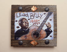 Load image into Gallery viewer, Leadbelly portrait on wood / Leadbelly art / Leadbelly portrait / Leadbelly painting / the Blues painting / the Blues portrait / the Blues art / Blues art / Blues  painting / Blues music art / painting on wood / Blues music / Blues prints / Blues musicians / Blues musicans art / Jessie Buddell / Primalscenes.com / Primal Scenes