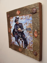 Load image into Gallery viewer, John Lee Hooker portrait on wood / John Lee Hooker portrait / John Lee Hooker painting / the Blues painting / the Blues portrait / the Blues art / Blues art / Blues painting / Blues music art / painting on wood / Blues music / Blues prints / Blues musicians / Blues musicans art / Jessie Buddell / Primalscenes.com / Primal Scenes