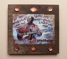 Load image into Gallery viewer, Leadbelly portrait on wood / Leadbelly art / Leadbelly portrait / Leadbelly painting / the Blues painting / the Blues portrait / the Blues art / Blues art / Blues painting / Blues music art / painting on wood / Blues music / Blues prints / Blues musicians / Blues musicans art / Jessie Buddell / Primalscenes.com / Primal Scenes