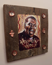 Load image into Gallery viewer, Howlin' Wolf portrait on wood / Howlin' Wolf art / Howlin' Wolf portrait / Howlin' Wolf painting / the Blues painting / the Blues portrait / the Blues art / Blues art / Blues painting / Blues music art / painting on wood / Blues music / Blues prints / Blues musicians / Blues musicans art / Jessie Buddell / Primalscenes.com / Primal Scenes