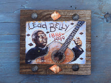 Load image into Gallery viewer, Leadbelly portrait on wood / Leadbelly art / Leadbelly portrait / Leadbelly painting / the Blues painting / the Blues portrait / the Blues art / Blues art / Blues painting / Blues music art / painting on wood / Blues music / Blues prints / Blues musicians / Blues musicans art / Jessie Buddell / Primalscenes.com / Primal Scenes