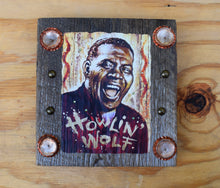 Load image into Gallery viewer, Howlin' Wolf portrait on wood / Howlin' Wolf art / Howlin' Wolf portrait / Howlin' Wolf painting / the Blues painting / the Blues portrait / the Blues art / Blues art / Blues painting / Blues music art / painting on wood / Blues music / Blues prints / Blues musicians / Blues musicans art / Jessie Buddell / Primalscenes.com / Primal Scenes