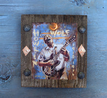 Load image into Gallery viewer, Howlin' Wolf portrait on wood / Howlin' Wolf art / Howlin' Wolf portrait / Howlin' Wolf painting / the Blues painting / the Blues portrait / the Blues art / Blues art / Blues painting / Blues music art / painting on wood / Blues music / Blues prints / Blues musicians / Blues musicans art / Jessie Buddell / Primalscenes.com / Primal Scenes
