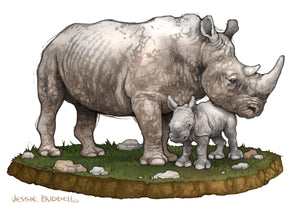 Rhinos illustration - figurine