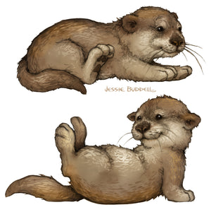 Otters illustration - plush