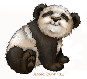 Panda illustration - plush