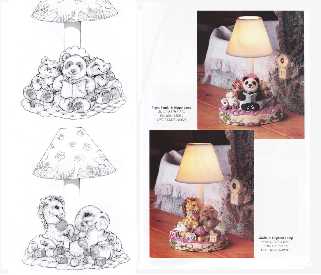 Baby animals lamp concept art - finished product