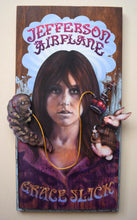 Load image into Gallery viewer, Grace Slick 3D portrait on wood / 1960&#39;s Rock and Roll art / Jefferson Airplane / Classic Rock painting / rock music portrait / Grace Slick print / classic rock art / 1960s music art /  Jessie Buddell / Primalscenes.com / Primal Scenes