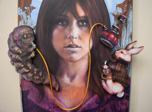 Grace Slick 3D portrait on wood / 1960's Rock and Roll art / Jefferson Airplane / Classic Rock painting / rock music portrait / Grace Slick print / classic rock art / 1960s music art /  Jessie Buddell / Primalscenes.com / Primal Scenes 