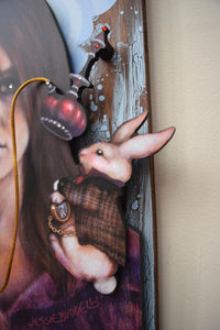 Grace Slick 3D portrait on wood / 1960's Rock and Roll art / Jefferson Airplane / Classic Rock painting / rock music portrait / Grace Slick print / classic rock art / 1960s music art /  Jessie Buddell / Primalscenes.com / Primal Scenes