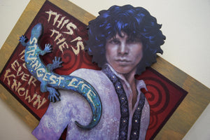 Jim Morrison 3D portrait on wood / 1960's Rock and Roll art / Jim Morrison art / classic rock painting / rock music portrait / Jim Morrison print / classic rock art / 1960s music art / The Doors art / The Doors painting / The Doors print / Jessie Buddell / Primalscenes.com / Primal Scenes