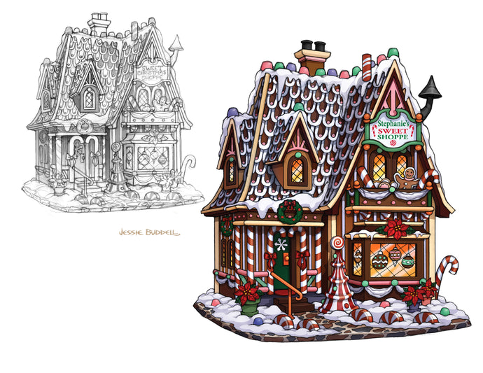 Design/illustration - village - Gingerbread