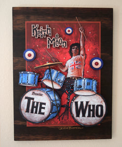 KEITH MOON 3D LARGE portrait on wood
