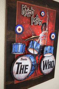 KEITH MOON 3D LARGE portrait on wood